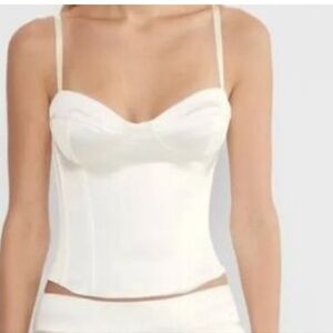 Aritzia Satin light birch Dazzle Bustier Bridal 2